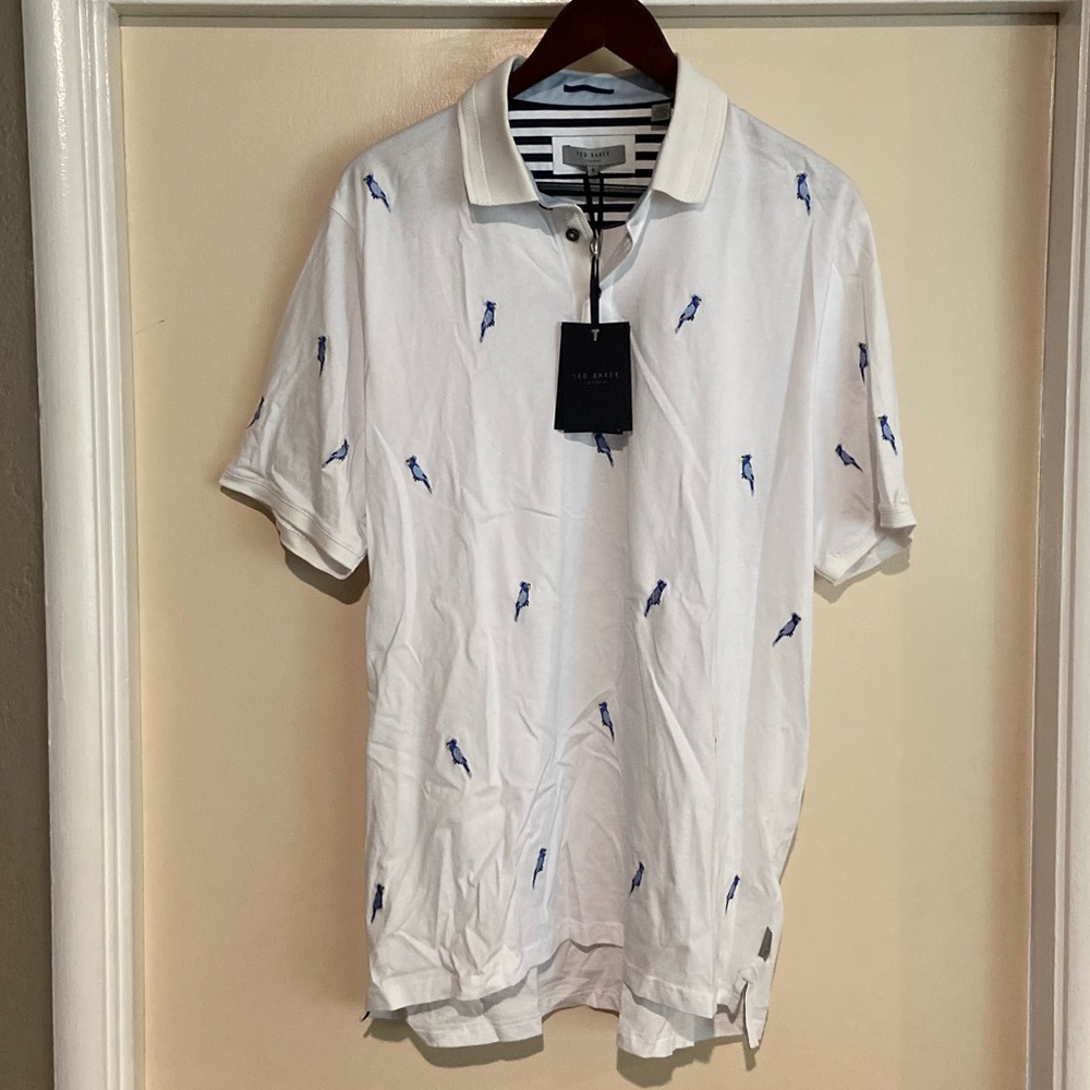 Ted Backer Cockatoo Embroidered Polo